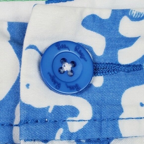 Lilly Pulitzer Womens Blue Tusk In Sun The Callahan Elephant Print Shorts Size 2 - Picture 3 of 4